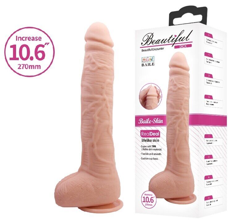 Фаллоимитатор на присоске Baile Beautiful DICK 10.6'' Flesh, BW-008038NR