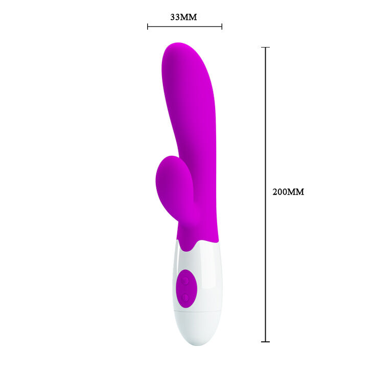 Силіконовий вібратор з додатковим стимулятором клітора Pretty Love Alvis Vibrator Purple