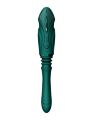 Компактная смарт секс-машина Zalo – Sesh Turquoise Green, 2 насадки, пульт ДУ, кристалл Swarovski