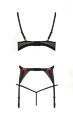 Комплект білизни з поясом для панчіх PERDITA SET black S/M - Passion