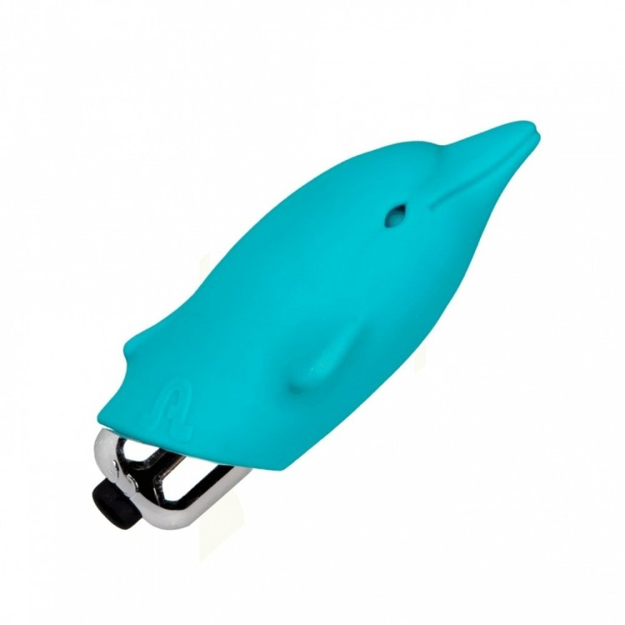 Мини-вибратор в виде дельфинчика, голубой, Adrien Lastic Pocket Vibe Flippy Blue, 7,5 х 2,5 см