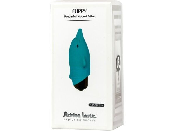 Мини-вибратор в виде дельфинчика, голубой, Adrien Lastic Pocket Vibe Flippy Blue, 7,5 х 2,5 см