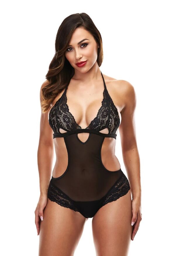 Кружевное боди LACE TEDDY BLACK, S/M