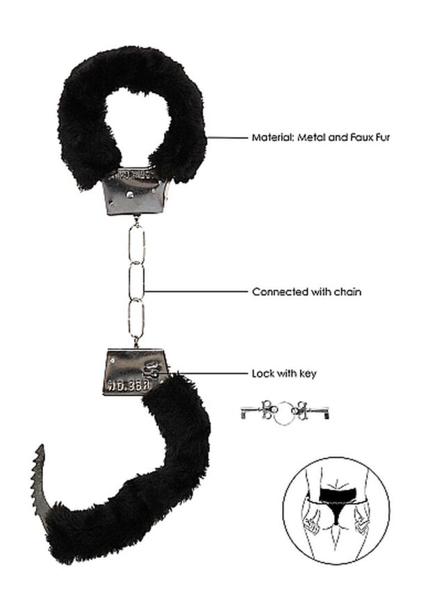 Наручники - Ouch! Beginner's Handcuffs Furry Black