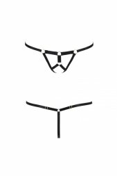 Трусики стрінги зі стреп Passion Exclusive ARMANDA THONG XXL/XXXL, black