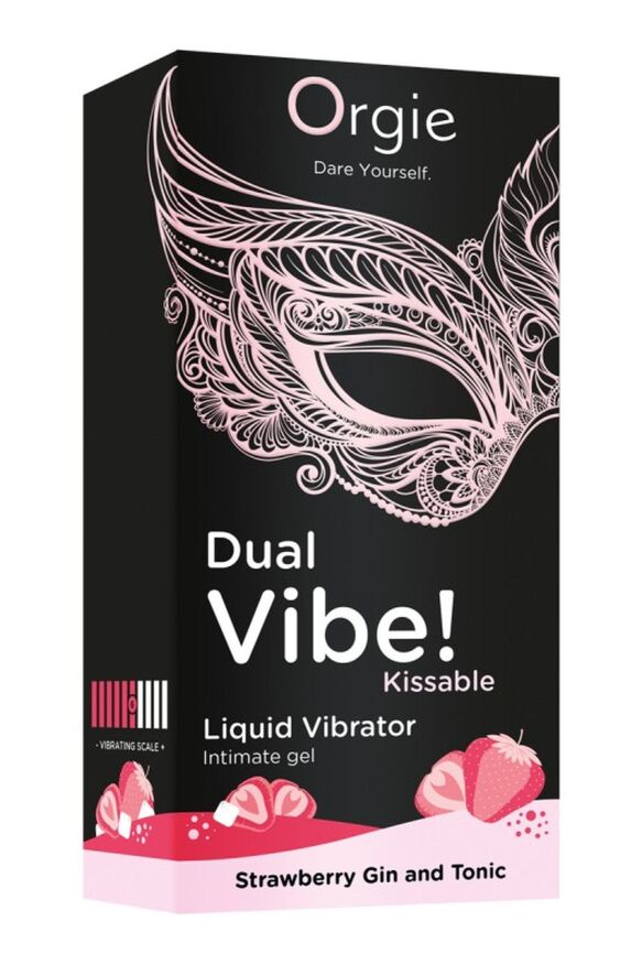 Жидкий вибратор Orgie DUAL VIBE! коктейль Джин-тоник клубника, 15 мл