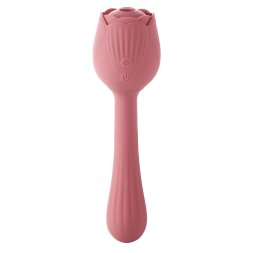 Вибратор в форме тюльпана с вакуумной стимуляцией Sweet Em Velvet Lure Розовый