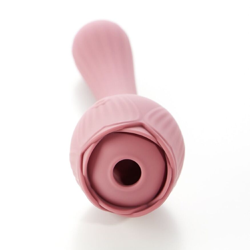 Вибратор в форме тюльпана с вакуумной стимуляцией Sweet Em Velvet Lure Розовый