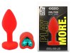 Силиконовая анальная пробка EGZO - Silicone Red Heart Plug Marine, size S