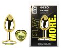 Анальна пробка з кристалом EGZO - Gold Heart Plug Lime size S