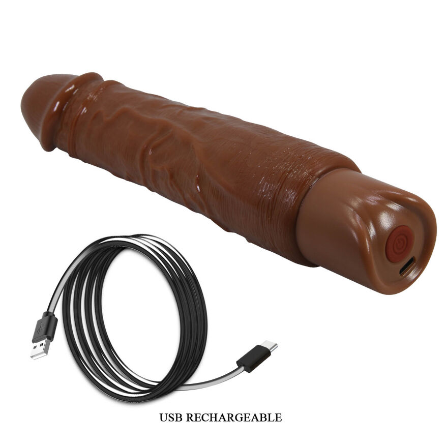 Реалістичний вібратор, що перезаряджається Pretty Love - Rufus Realistic Vibrating Dildo Brown, BW-500082-1