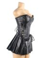 Корсет с юбкой Star Night Sexy Leather и трусиками в комплекте, черный, М