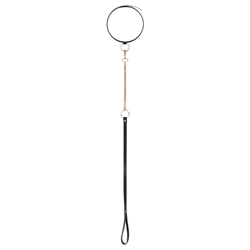 Ошейник с поводком Rosy Gold - Collar with Leash - Black