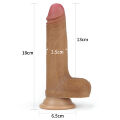 Реалистичный фаллоимитатор с мошонкой Dual-Layered Silicone Cock 7" Brown