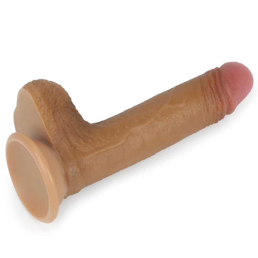 Реалистичный фаллоимитатор с мошонкой Dual-Layered Silicone Cock 7" Brown