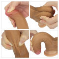 Реалистичный фаллоимитатор с мошонкой Dual-Layered Silicone Cock 7" Brown