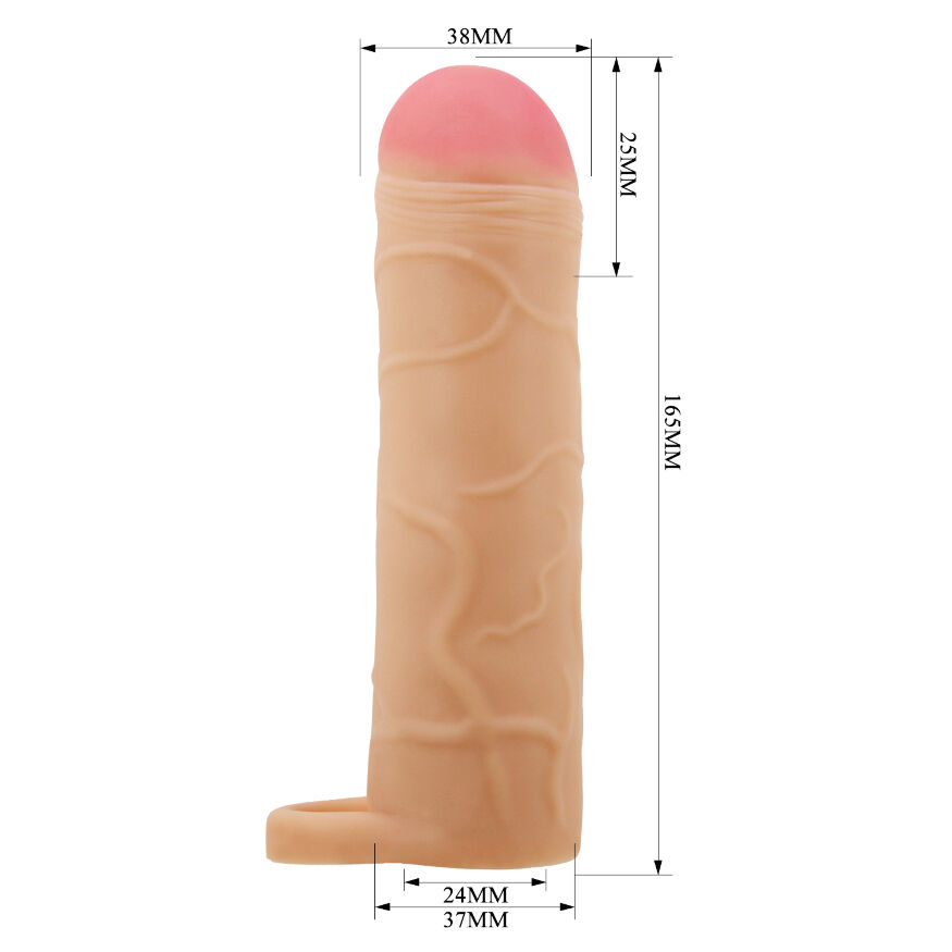 Закрита реалістична насадка на пеніс Pretty Love Bunion Penis Extender +1" Flesh