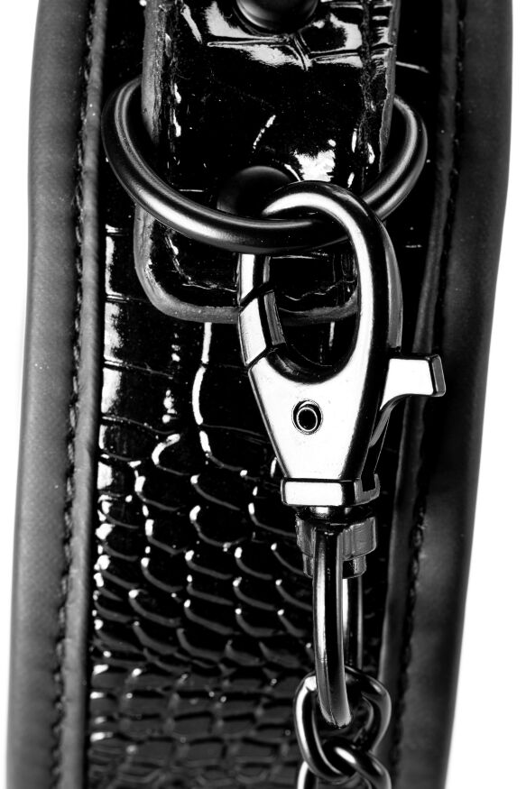 Ошейник с поводком BLAZE LUXURY COLLAR AND LEASH CROCO BLACK