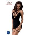 Комплект белья MORGAN SET OpenBra black S/M - Passion Exclusive: стрэпы: трусики, лиф, пояс