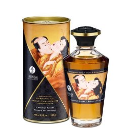 Розігрівальна олія Shunga Aphrodisiac Warming Oil  -  Caramel Kisses (100 мл) без цукру, смачна