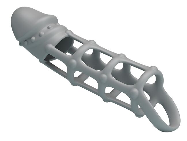 Ажурная насадка Penis Sleeve With Ball Strap, BI-026234.