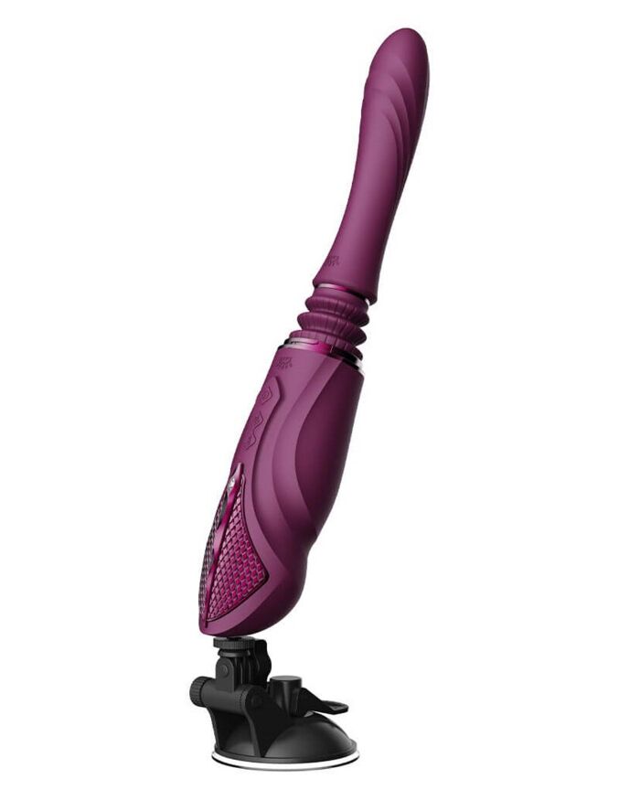 Компактна смарт секс-машина Zalo  -  Sesh Velvet Purple, 2 насадки, пульт ДК, кристал Swarovski