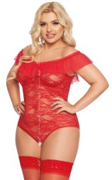 Боді - Kamila, red - 3XL