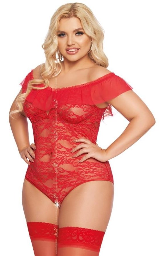 Боді - Kamila, red - 3XL