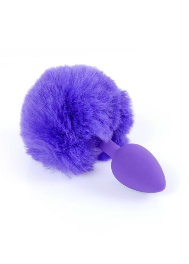 Анальна пробка - Bunny Tail Silicone Purple Plug Purple