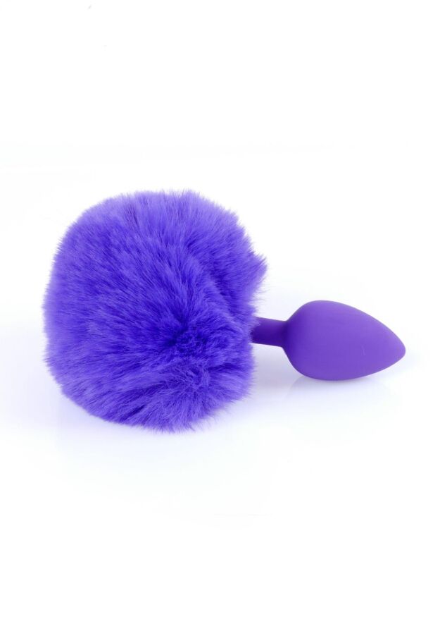 Анальна пробка - Bunny Tail Silicone Purple Plug Purple