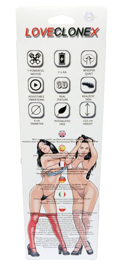 Вибратор Boss Series - Eros Loveclonex 8", ( длина 23,5 см, диаметр 4 см ), BS2100018