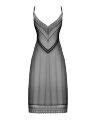 Напівпрозора довга сорочка Obsessive Estiqua chemise XS/S, чорний, асиметричний крій