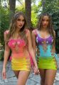 Платье Leg Avenue Seamless Ombre Faux Lace Up Mini Dress One Size Sunset