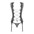 Комплект Obsessive Meshlove корсет и стринги L/XL