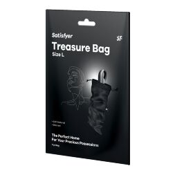 Мішечок для секс-іграшок Satisfyer Treasure Bag L, чорний, на шнурку