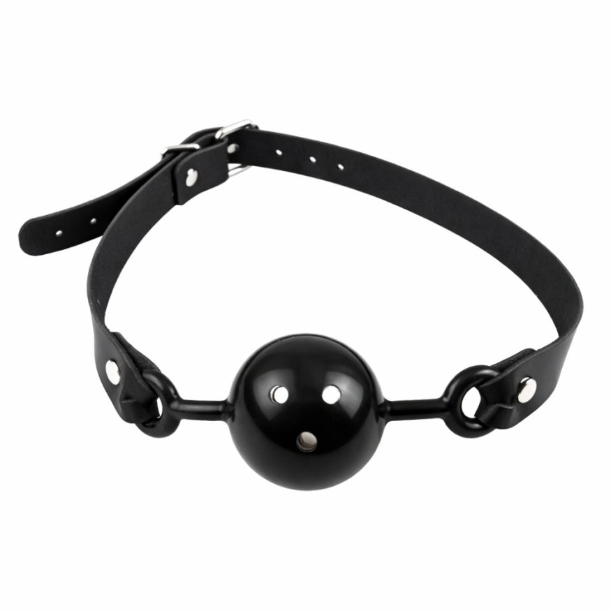 Кляп шарик DS Fetish с ремешком, черный