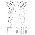 Корсет-сорочка з пажами Passion PALOMA CORSET L/XL, white, трусики, напівпрозорий