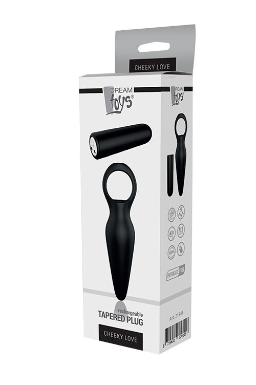 Анальная пробка с вибрацией Dream Toys CHEEKY LOVE TAPERED PLUG BLACK