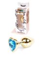 Анальна пробка - Jewellery Gold Heart Plug Light Blue