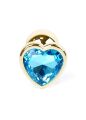 Анальна пробка - Jewellery Gold Heart Plug Light Blue