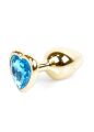 Анальна пробка - Jewellery Gold Heart Plug Light Blue