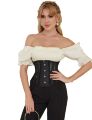 Корсет із сітки Star Night Steel Bones Bones Grid Corsets з гачками і шнурівкою, чорний, S (без коробки)