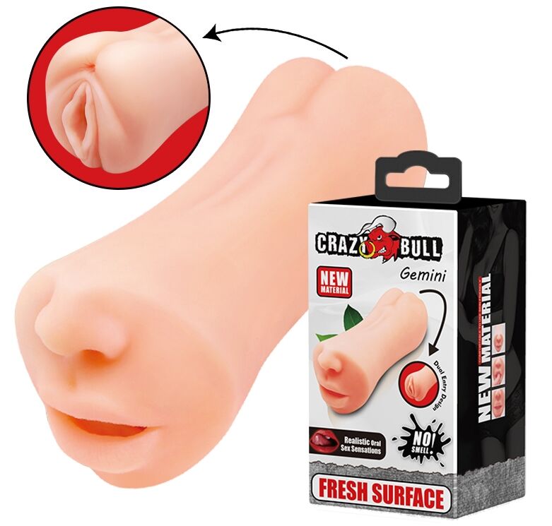 Мастурбатор 2 в 1 CRAZY BULL - Gemini Realistic Oral Sex Sensations, BM-009215U