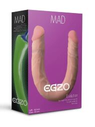 Двосторонній фалоімітатор із кібершкіри EGZO MAD Ciberskin 42х3.5 см