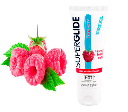 Съедобный лубрикант на водной основе Superglide Raspberry, 75 мл