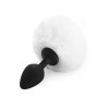 Силиконовая анальная пробка М Art of Sex - Silicone Bunny Tails Butt plug, цвет Белый, диаметр 3,5 см