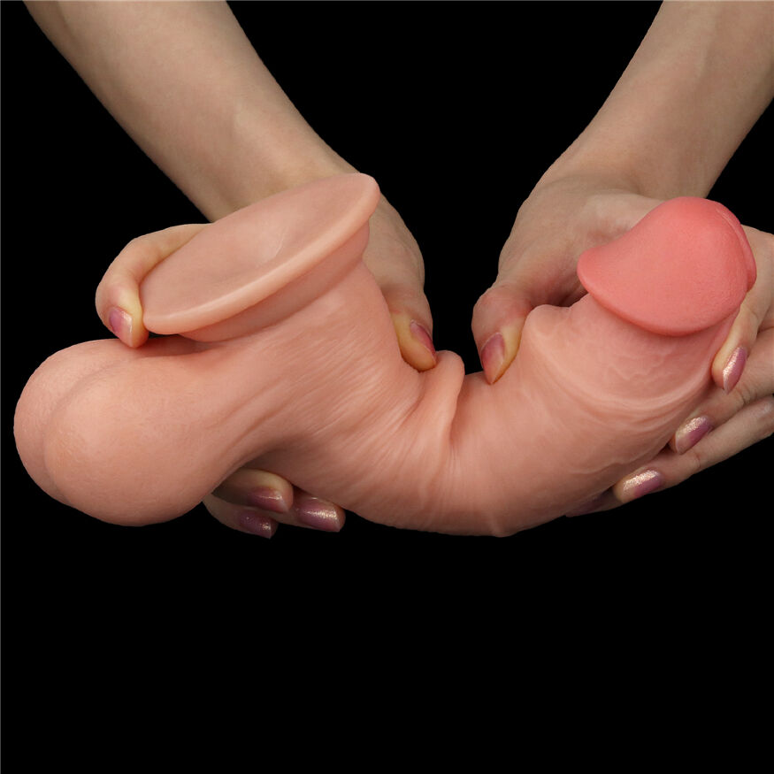 Реалістичний фалоімітатор з мошонкою Sliding-Skin Dual Layer Dong 7.8" Flesh