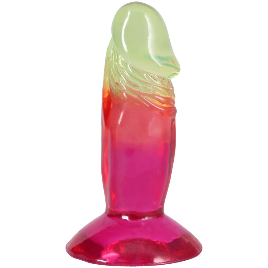 Небольшой дилдо Doc Johnson Crystal Jellies - 4.5 Inch Classic Dong - Rainbow