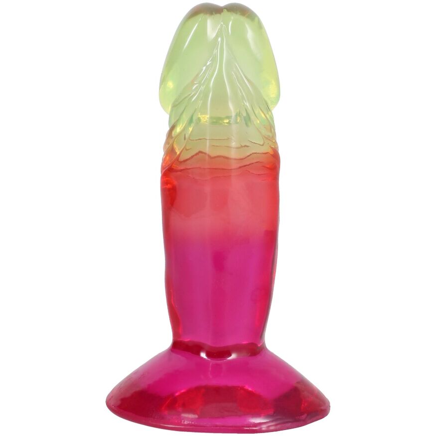 Небольшой дилдо Doc Johnson Crystal Jellies - 4.5 Inch Classic Dong - Rainbow