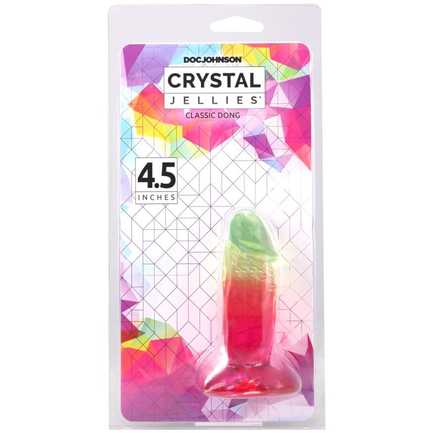 Небольшой дилдо Doc Johnson Crystal Jellies - 4.5 Inch Classic Dong - Rainbow